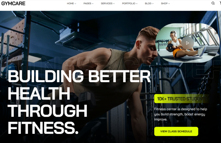 fitness website design